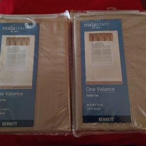 New Set of 2 Mainstays Valance, Vallejo Tan 60"x14"